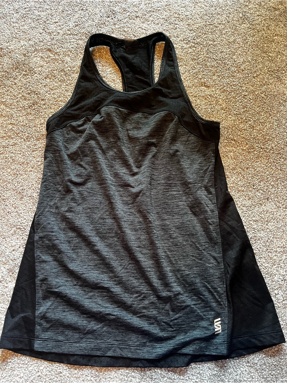 Second Skin Black & Charcoal Racerback Tank